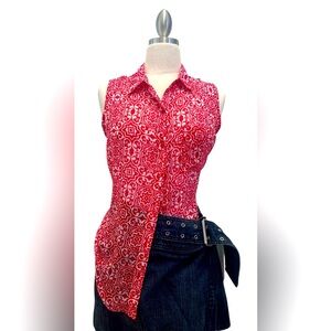 LIZ CLAIBORNE  Patterned sheer Sleeveless Top